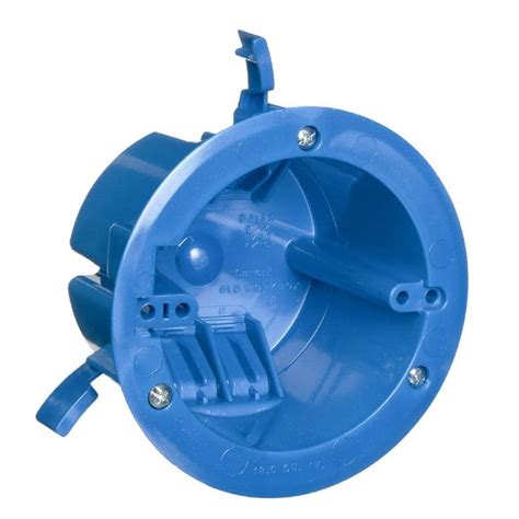 blue round electrical box with wings|carlon electrical box dimensions.